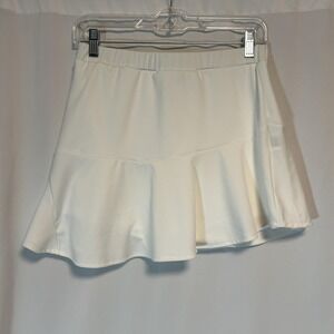 Womens Petite‎ Large Skort White Angel Ruffle Hem Elastic Waist Tennis Golf Mini